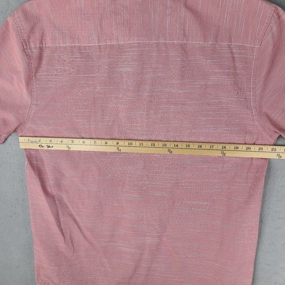 Eighty Eight Shirt Men's XL Red Striped Platinum Short Sleeve Button Down - Picture 8 of 11